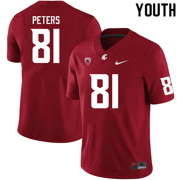 Youth #81 Orion Peters Washington State Cougars College Football Jerseys Sale-Crimson
